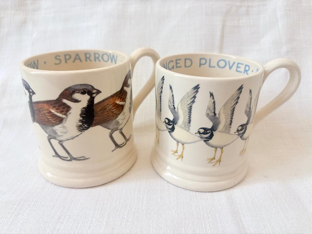 Emma Bridgewater - Sparrow & Ringed Plover, Gebruikt, Verzenden, Overige stijlen, Kop(pen) en/of Schotel(s)