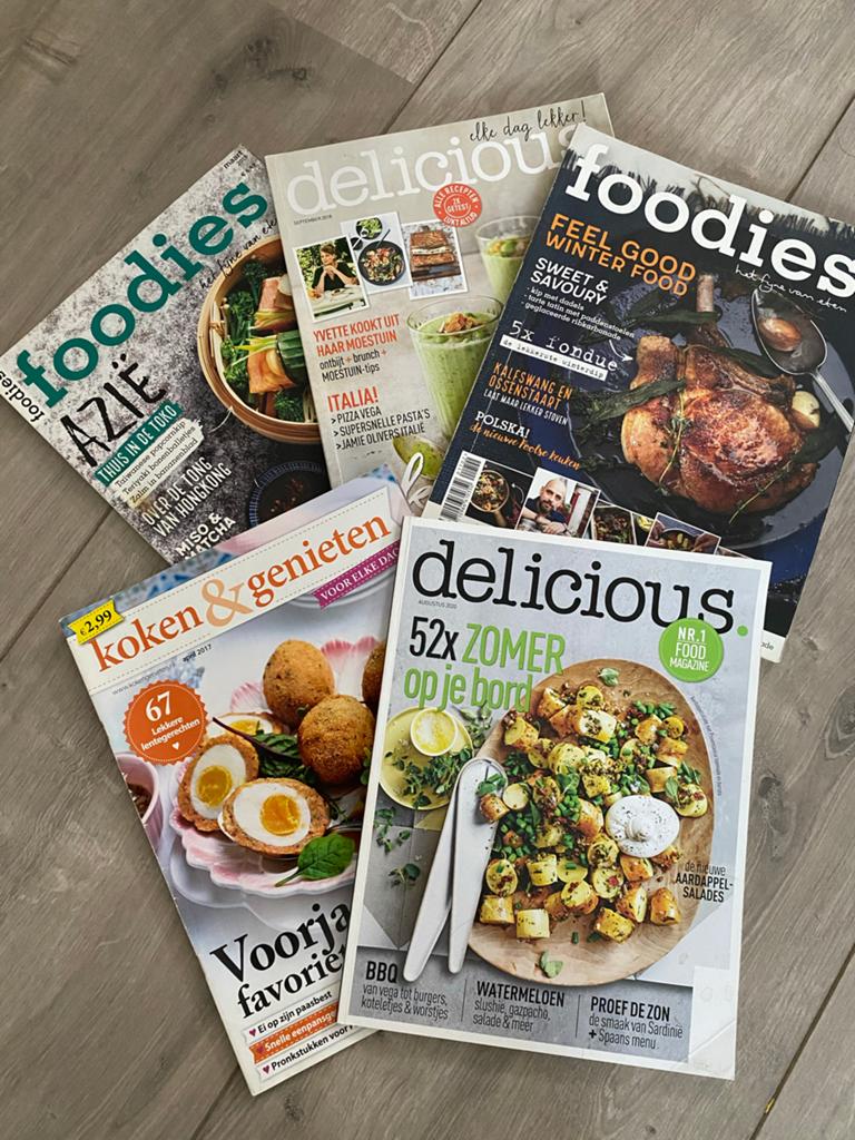 13 magazines: Koken & Genieten, Delicious, Foodies, Boeken, Kookboeken, Ophalen of Verzenden, Zo goed als nieuw, Overige gebieden