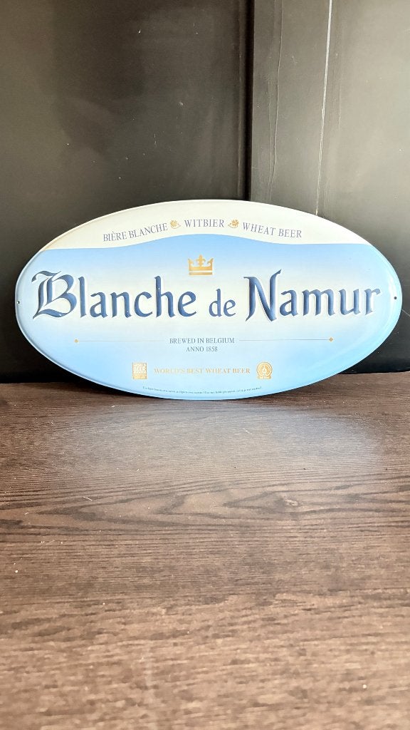 Blanche de Namur reclamebord – ovaal, reliëf, Ophalen, Gebruikt, Reclamebord, Plaat of Schild, Overige merken