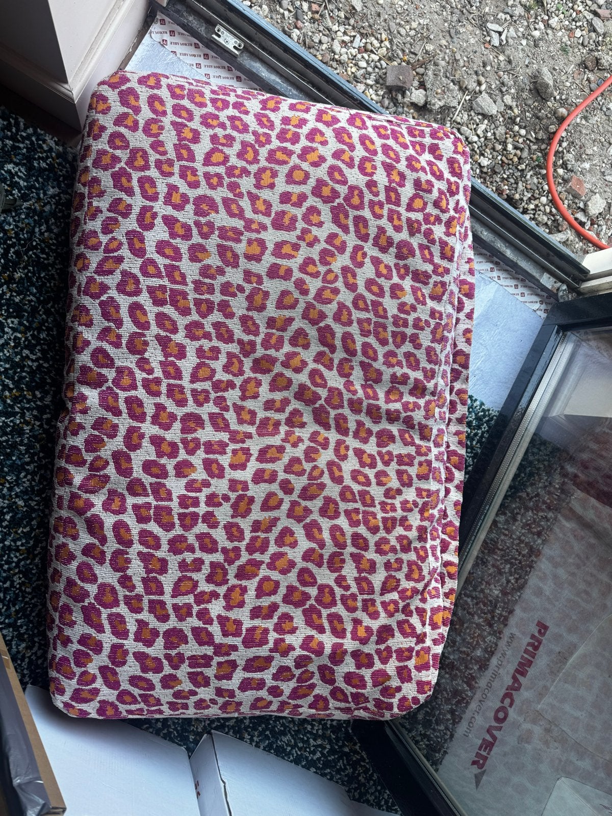 DOGGOU hondenkussen met Luipaardprint - Roze/Oranje, Ophalen, Overige merken, Gebruikt, Met print