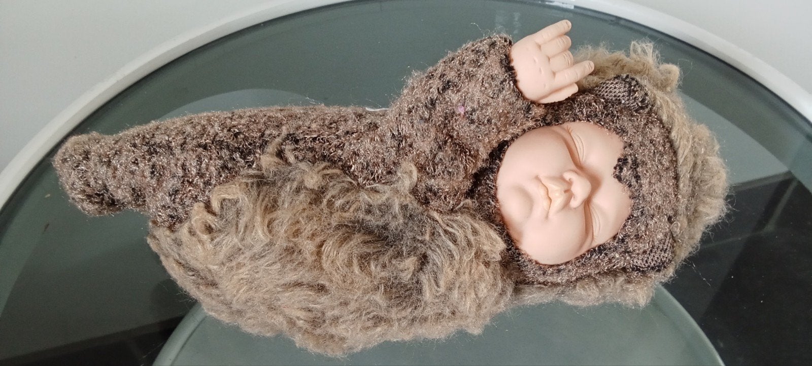 Prachtige Anne Geddes babypop in egelbeer, Verzamelen, Ophalen of Verzenden, Gebruikt, Pop