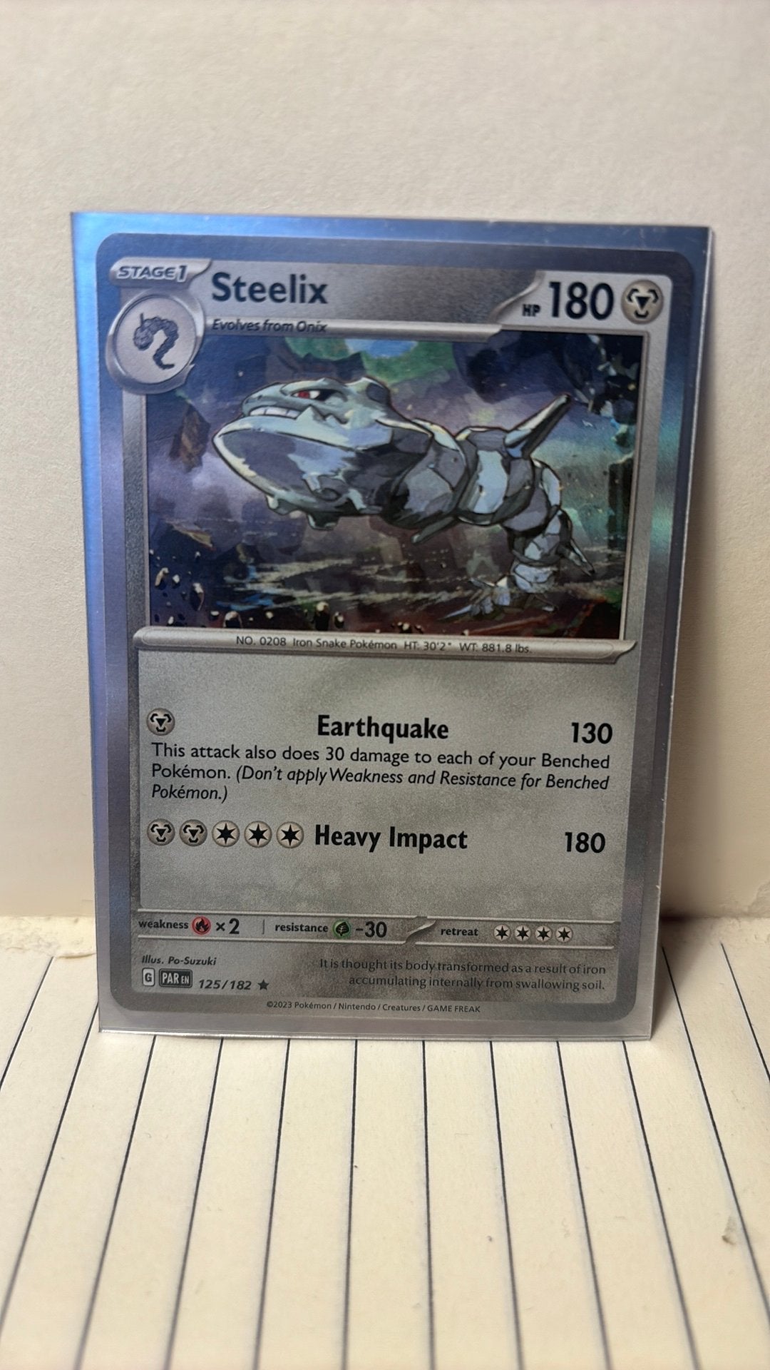Steelix 125/182 paradox rift holo pokemon kaart, Ophalen of Verzenden, Nieuw