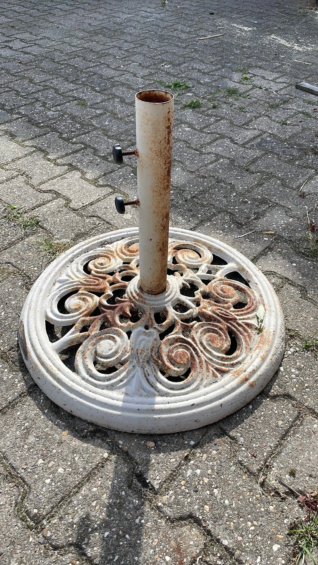 Parasol voet van ijzer, Ophalen, Zo goed als nieuw, Minder dan 1 meter, Parasolvoet