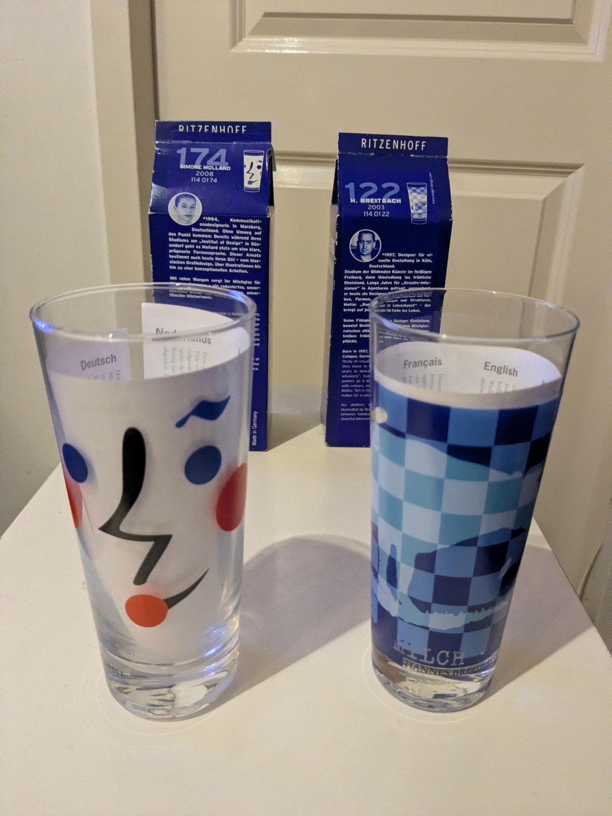 Melkglazen van Ritzenhoff vintage, Ophalen of Verzenden, Nieuw, Overige typen
