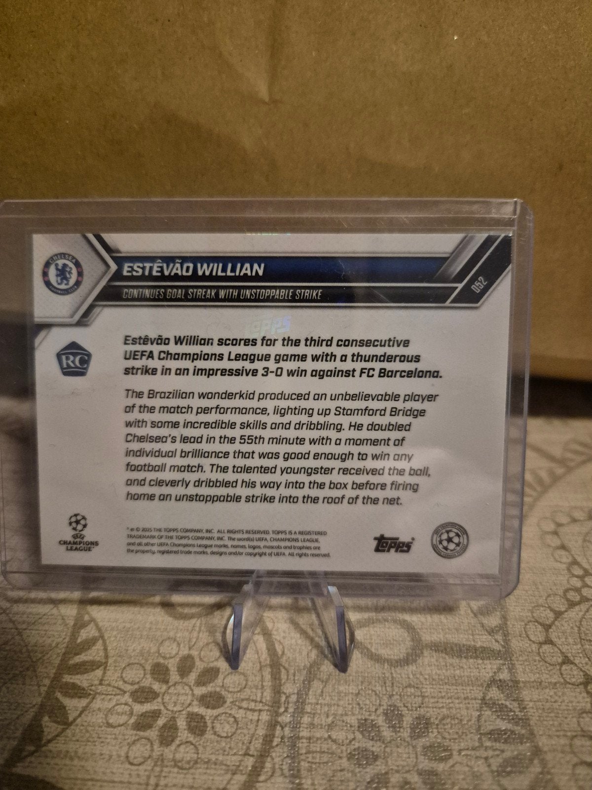 Estêvão Willian Topps Now Voetbalkaart Chelsea RC, Verzamelen, Ophalen of Verzenden, Zo goed als nieuw, Buitenlandse clubs, Spelerskaart