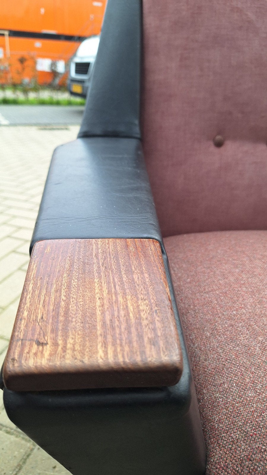 set van 2 retro vintage fauteuils, nieuwe stoffering, Huis en Inrichting, Fauteuils, Ophalen, Gebruikt, Vintage, 75 tot 100 cm