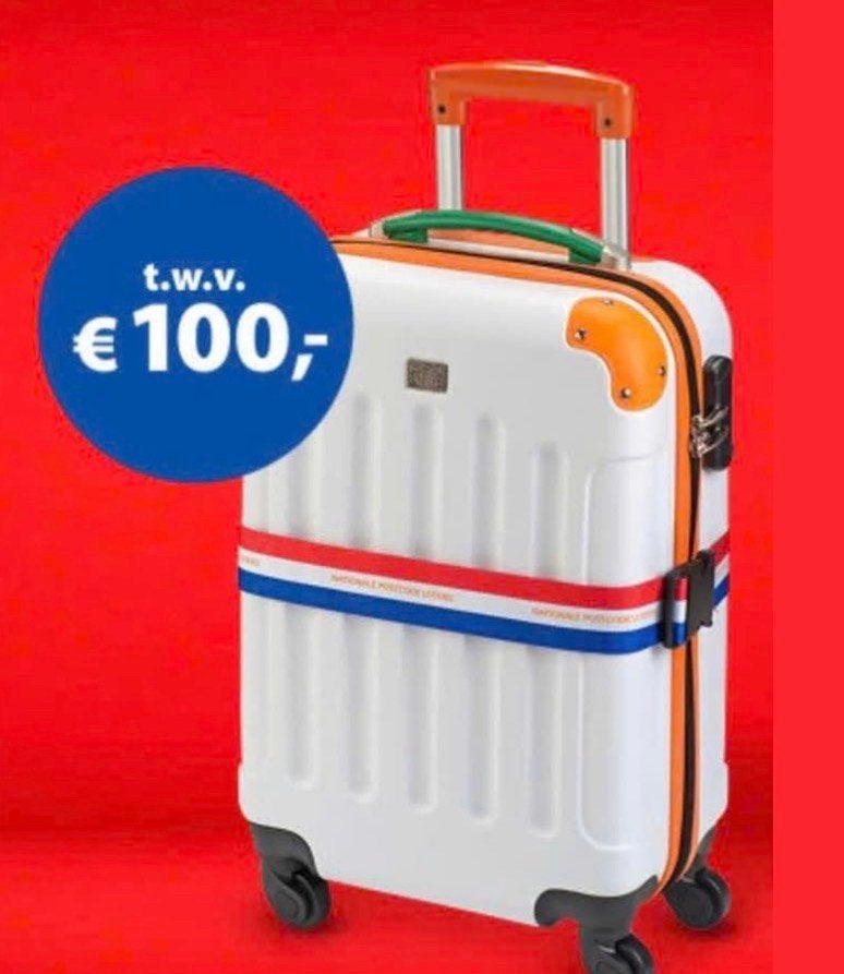 Nieuwe Postcode loterij handbagage Koffer op Wieltjes & Slot, Sieraden, Tassen en Uiterlijk, Koffers, 50 tot 60 cm, Hard kunststof