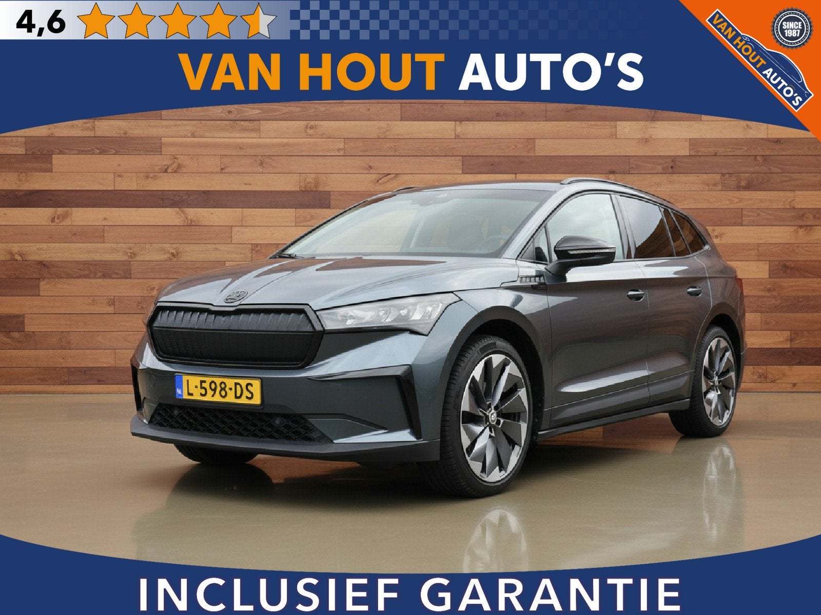 Skoda Enyaq iV 60 (bj 2021, automaat), Auto's, Automaat, 390 km, Achterwielaandrijving, Gebruikt