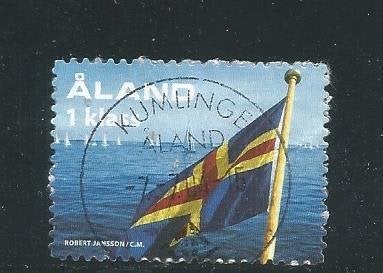 Åland postzegel Mi. 234 - Vlag van Åland, Postzegels en Munten, Ophalen of Verzenden, Finland, Gestempeld