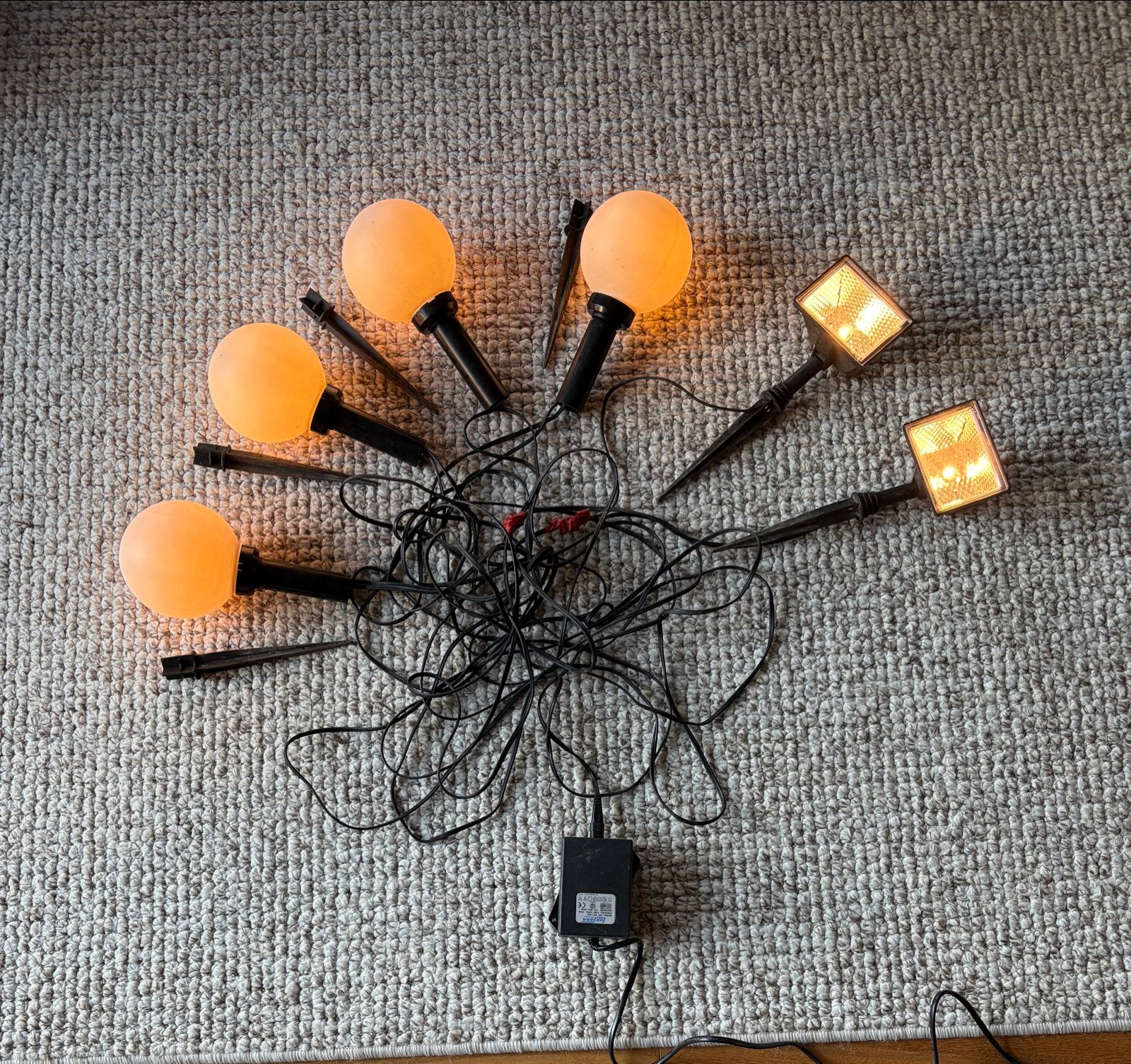 ELRO 12V Tuinverlichting met Transformator - 6 Lampen, Tuin en Terras, Ophalen of Verzenden, Gebruikt, Netvoeding, Spots