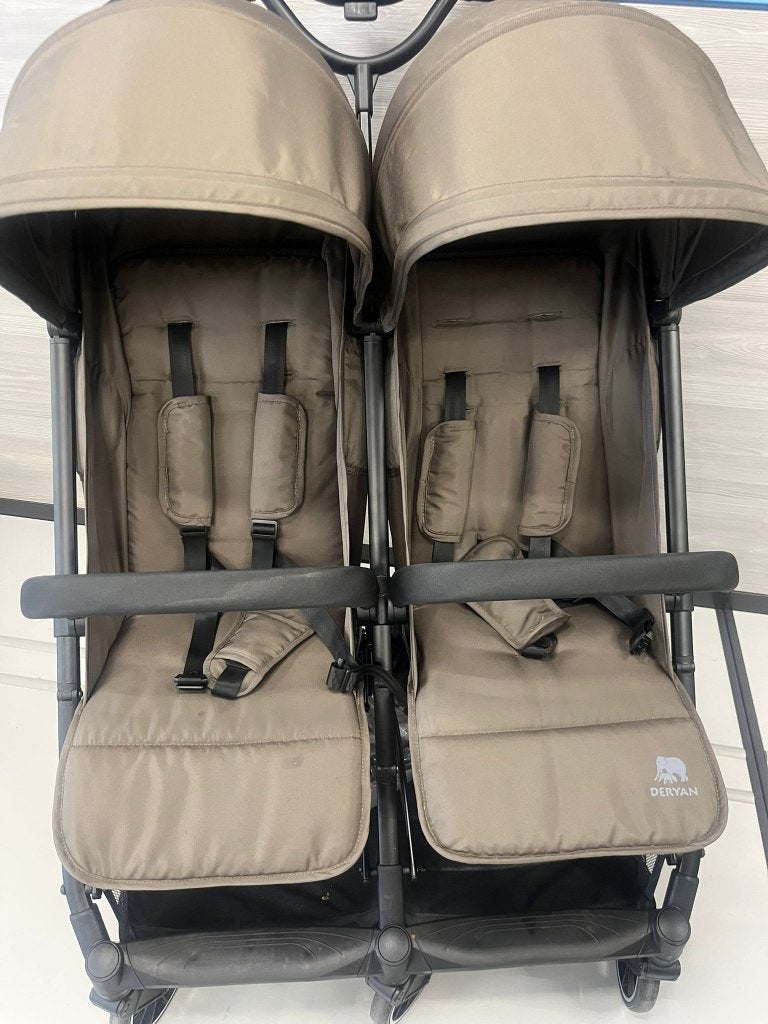 Deryan Rolo X2 Duo Buggy - 2 persoons lichtgewicht - Hazel, Ophalen of Verzenden, Zo goed als nieuw, Verstelbare rugleuning