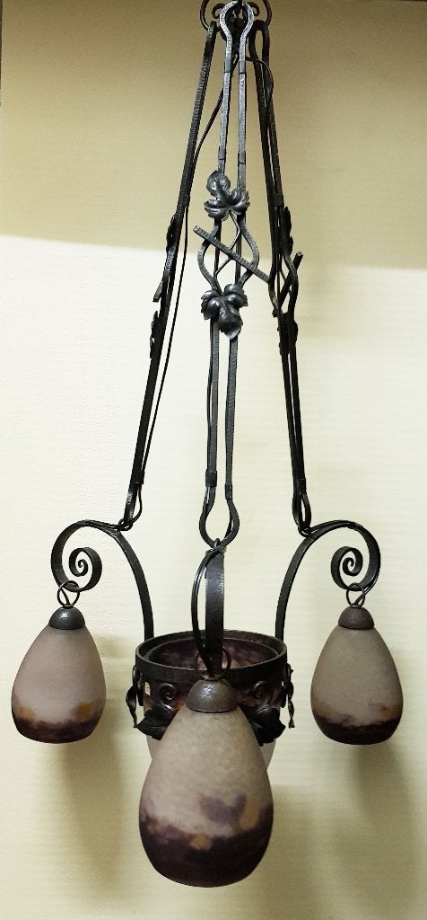 Art deco luchter Glaspasta - DEGUE., Ophalen of Verzenden