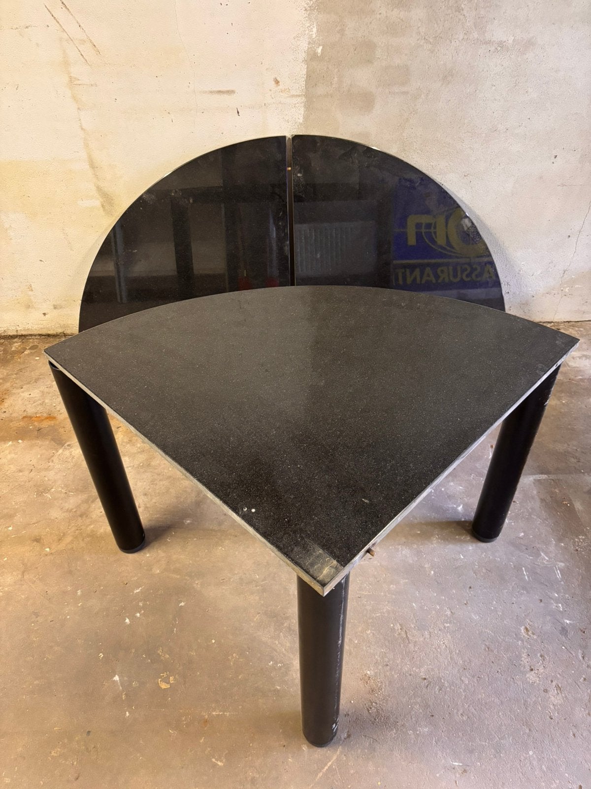Hoektafel marmer zwart hoektafel zwart marmer, Huis en Inrichting, Tafels | Bijzettafels, Ophalen, Gebruikt, Overige vormen, Minder dan 55 cm