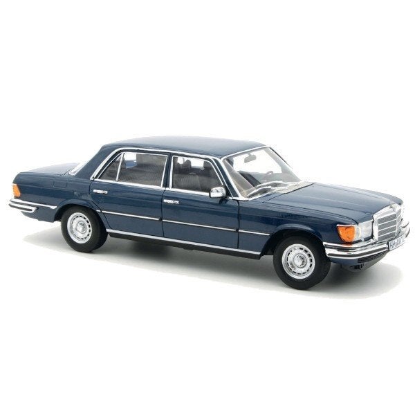 Mercedes Benz 350 SEL 1979 Hansa Blauw Modelauto 1/18 Norev, Auto, Norev, Ophalen of Verzenden, Norev