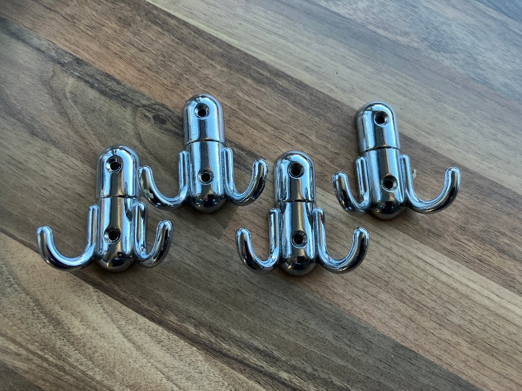 Vintage kleine kapstokhaken 4st, Wandkapstok, Gebruikt, Ophalen of Verzenden, Minder dan 100 cm