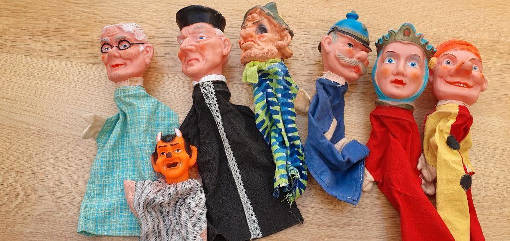 7 mooie poppenkastpoppen, Ophalen, Gebruikt, Overige typen