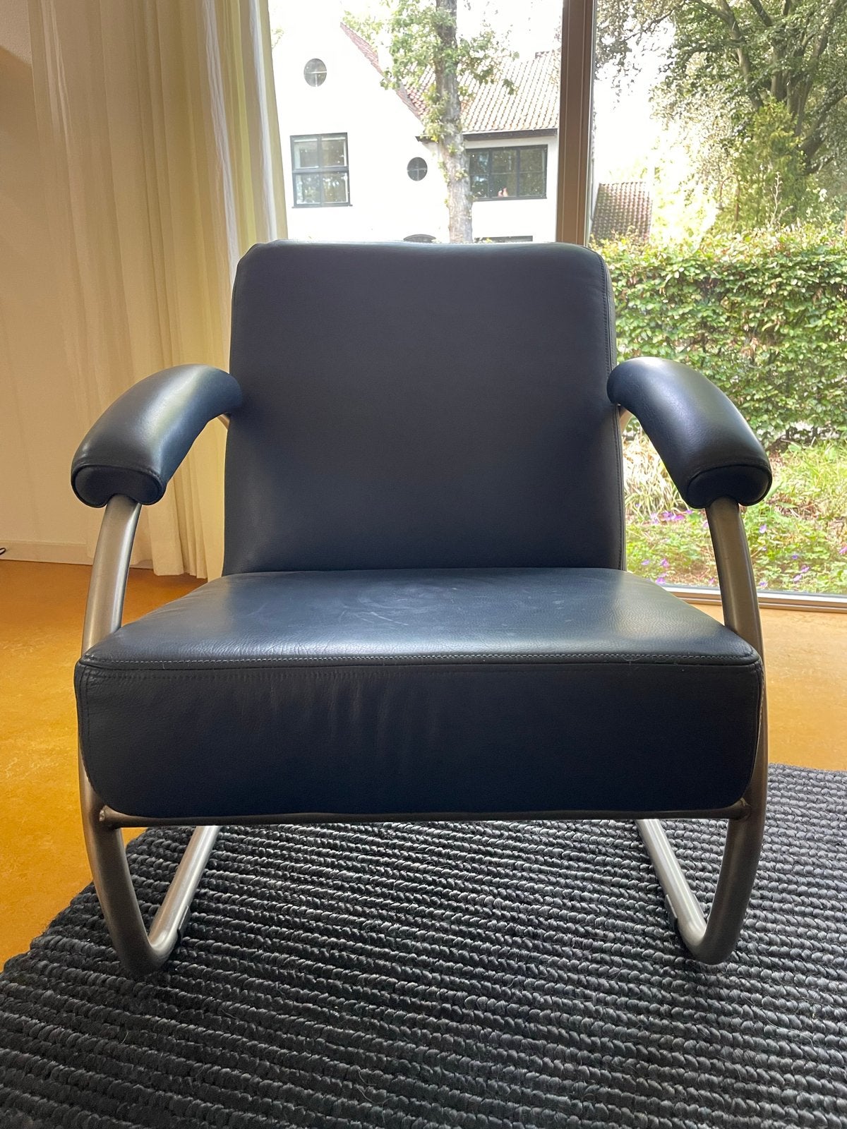 Gelderland Fauteuils (2 stuks) - Rood en Blauw Leer, Huis en Inrichting, Fauteuils, Ophalen, Gebruikt, Minder dan 75 cm, Leer