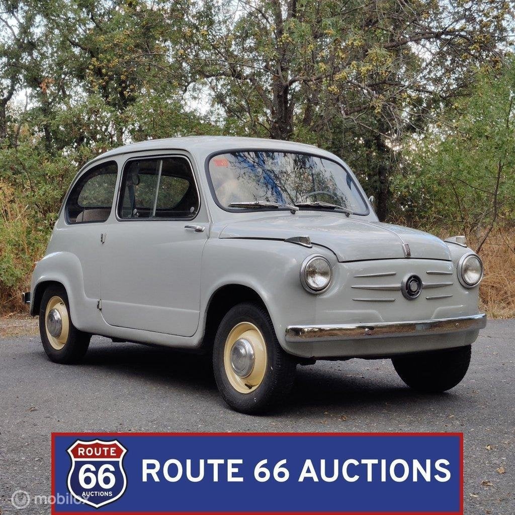Fiat 600 | 1955 | Route 66 Auctions, Auto's, Overige carrosserieën, Zwart, Bedrijf, Handgeschakeld