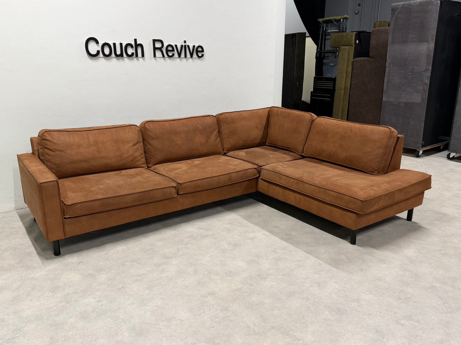 Cognac Hoekbank 290-215 | Refurbished Gratis levering, -, Verzenden, -, Zo goed als nieuw