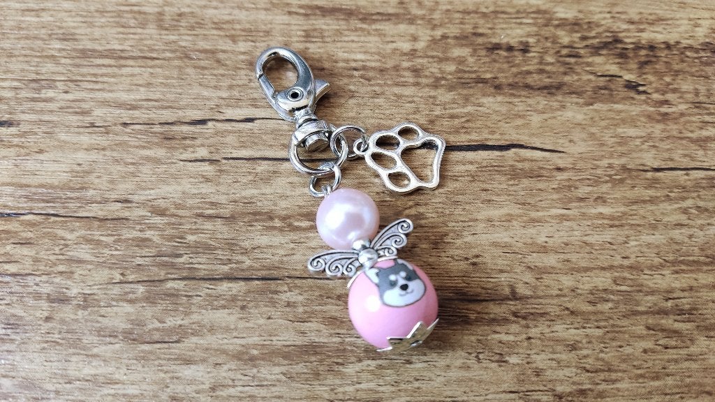Hanger Malamute honden beschermengeltje roze, Verzenden, Nieuw, Roze, Handtas