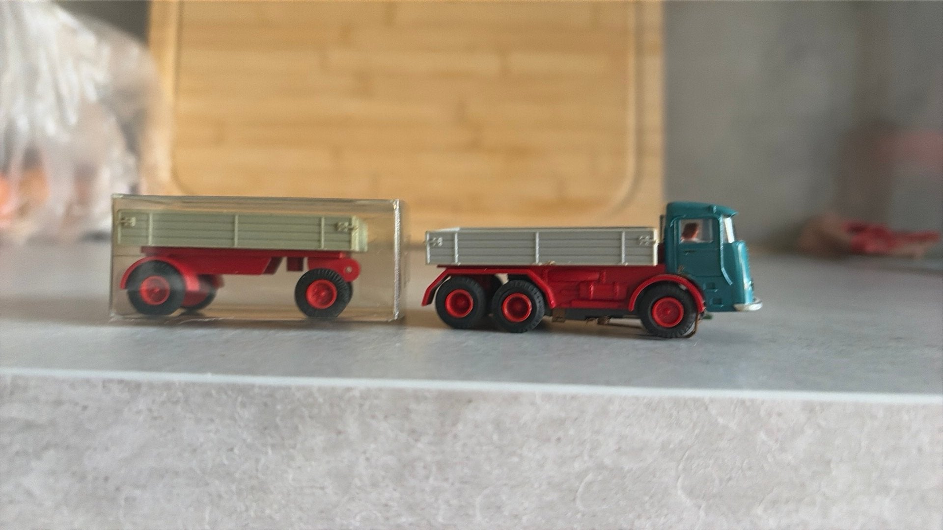Vintage Falker AMS Vrachtwagen met aanhanger, Overige merken, Gelijkstroom of Wisselstroom, Brug, Tunnel of Gebouw, Ophalen of Verzenden