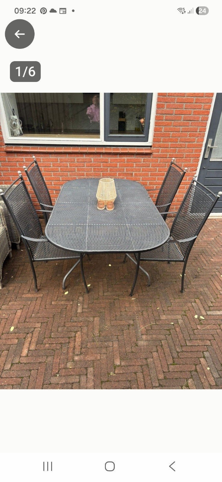 Royal Garden Metalen tuinset met 4 stoelen, Ophalen, Gebruikt, Tuinset, Eettafel
