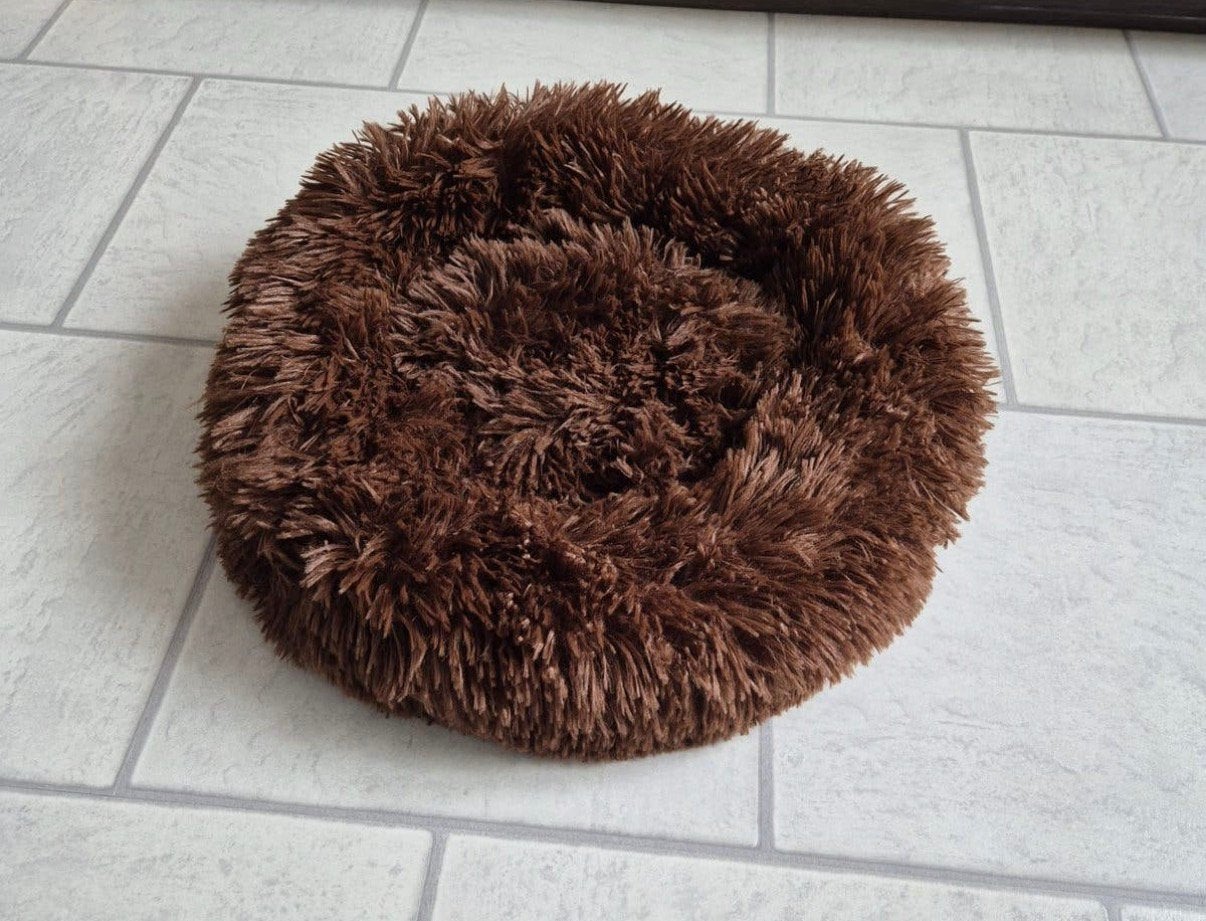 Super zacht & pluizig bruin dierenmandje (kat/kleine hond), Ophalen of Verzenden, Zo goed als nieuw