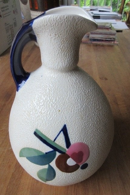Amphora vaas Czecho Slovakia keramiek art nouveau vase, Ophalen of Verzenden, Gebruikt, Steen/keramiek