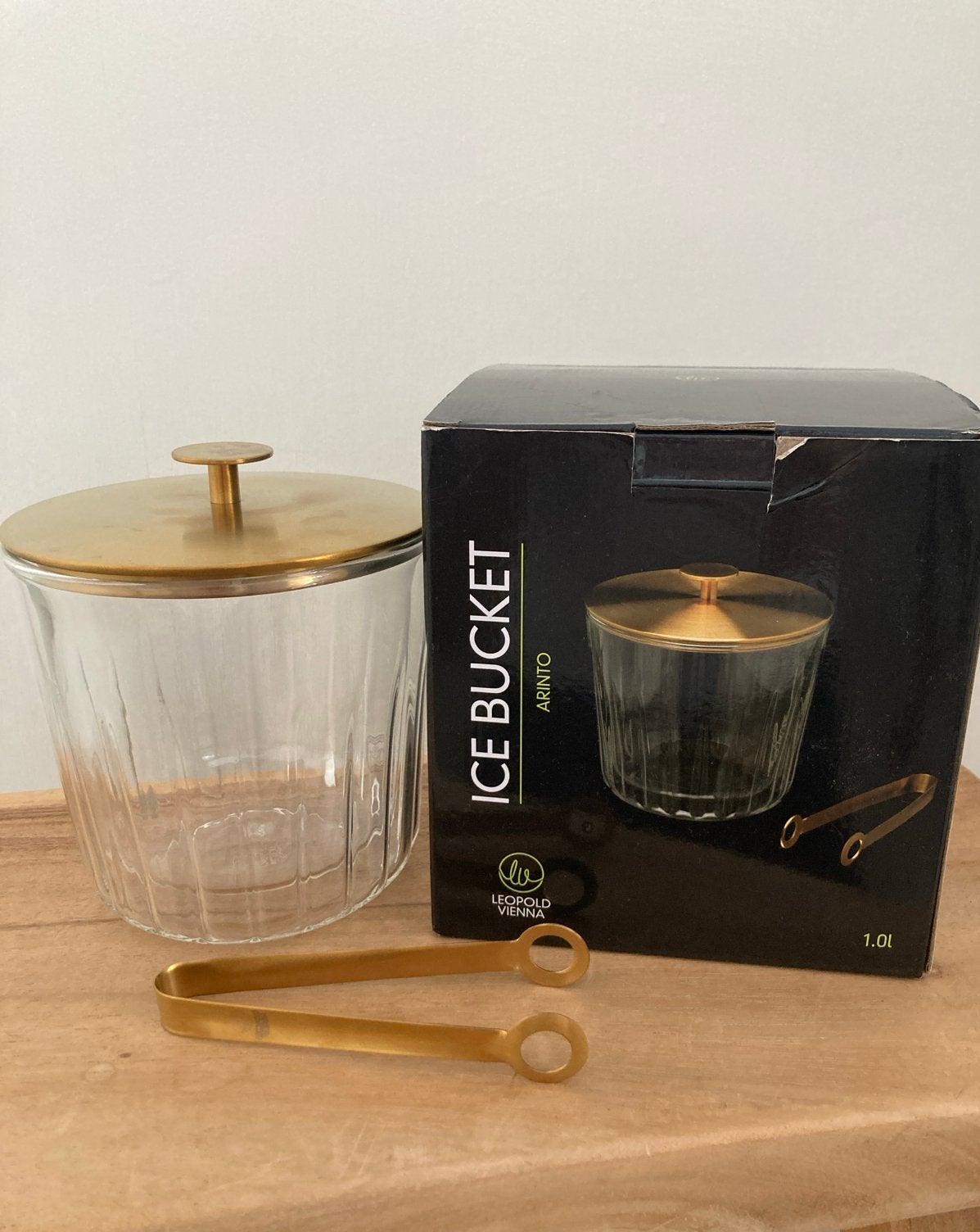 Leopold Vienna Arinto ijsemmer - Ice Bucket, Flessenkoeler, Glas, Goud, Verzenden