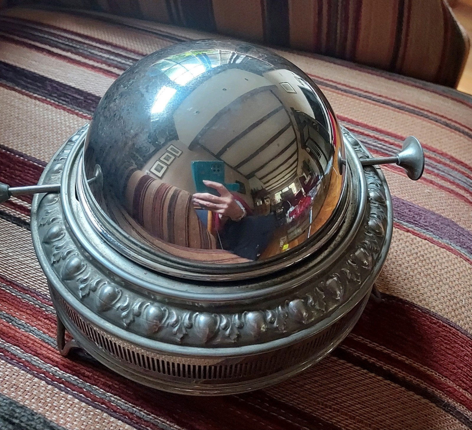 Antieke  Kaviaarschaal / Botervloot met Roldeksel+glas, Ophalen of Verzenden