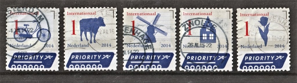 47 G serie 3150-54 Nederlandse Iconen 2014, Verzenden, Na 1940, Gestempeld