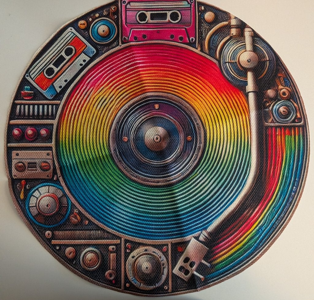Set van 4 retro vinyl placemats - Regenboog design, Placemat, Ophalen of Verzenden, Textiel, Hittebestendig