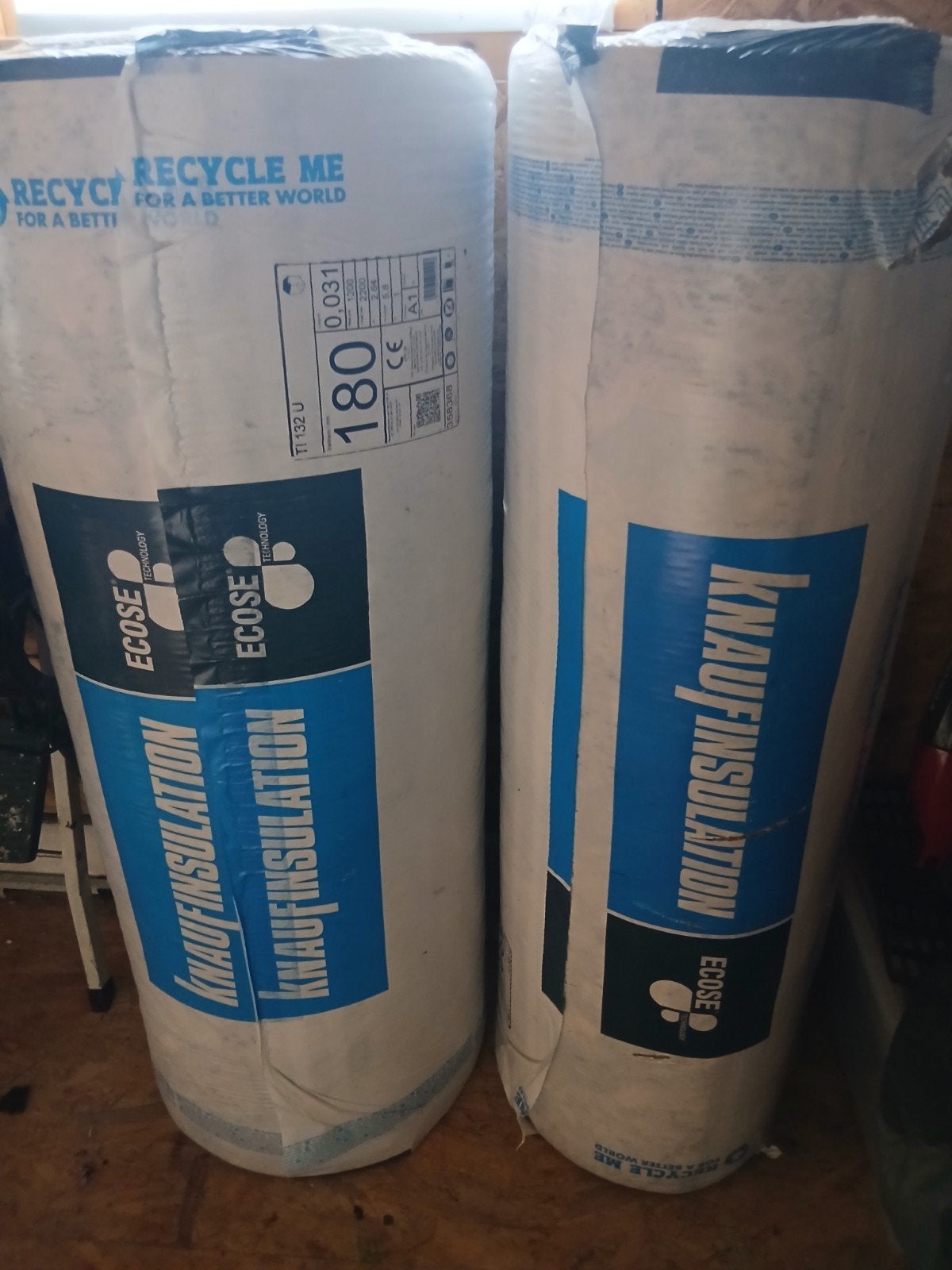 Knauf 180mm TI 132 U isolatiedeken - Glaswol, Doe-het-zelf en Verbouw, Nieuw, Glaswol, 12 cm of meer, Vloerisolatie