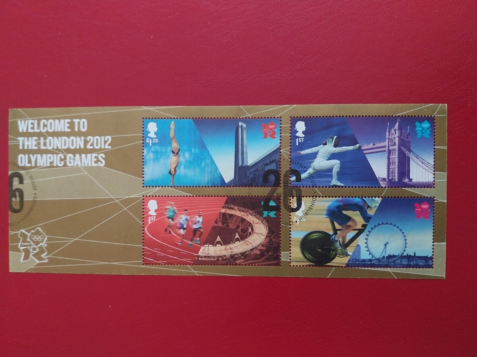 Engeland blok76 Olympische spelen 2012 gestempeld mi 12eu, Ophalen of Verzenden