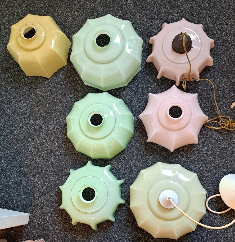 Oude glazen lampekapjes, Ophalen of Verzenden, Zo goed als nieuw, Glas