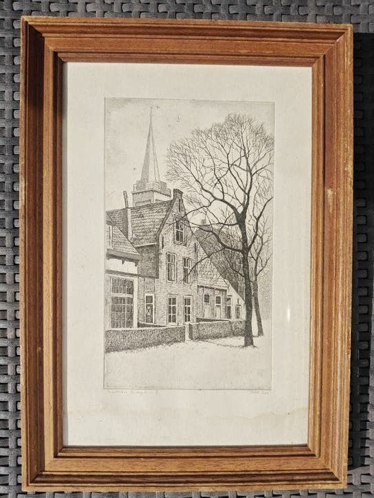 Ets van Peter Cox Dorpskerk Katwijk aan den Rijn, Ophalen of Verzenden