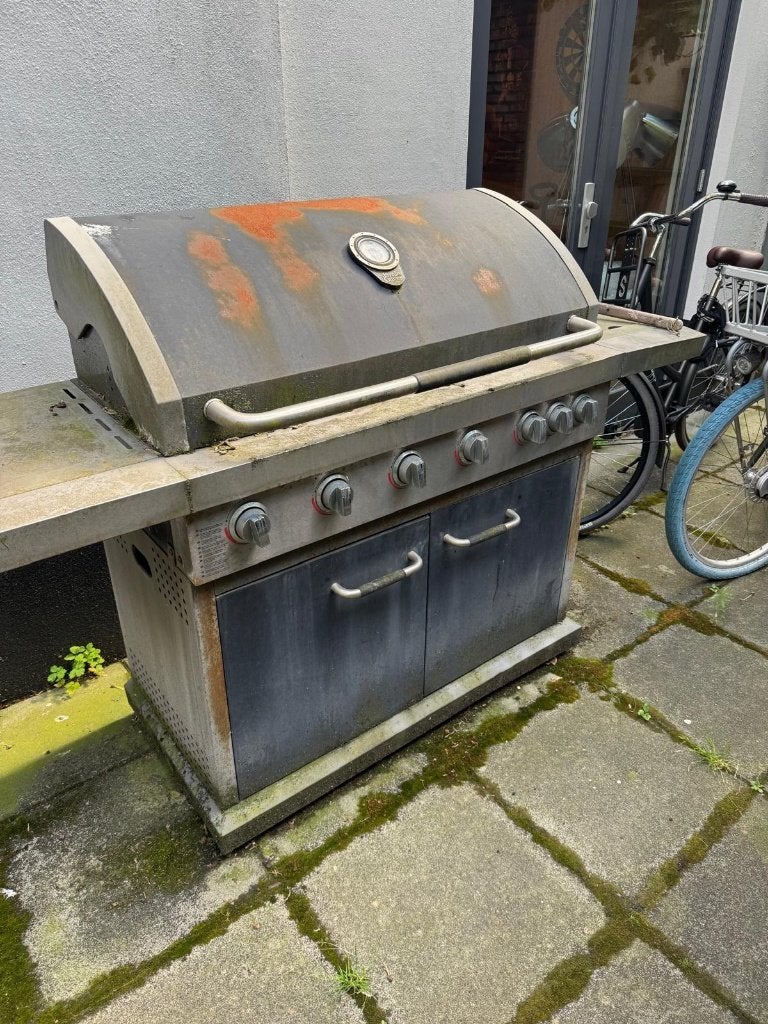 Jamie Oliver PRO 6 Zwart met Zijbrander, Tuin en Terras, Gasbarbecues, Ophalen, Gebruikt, Jamie Oliver