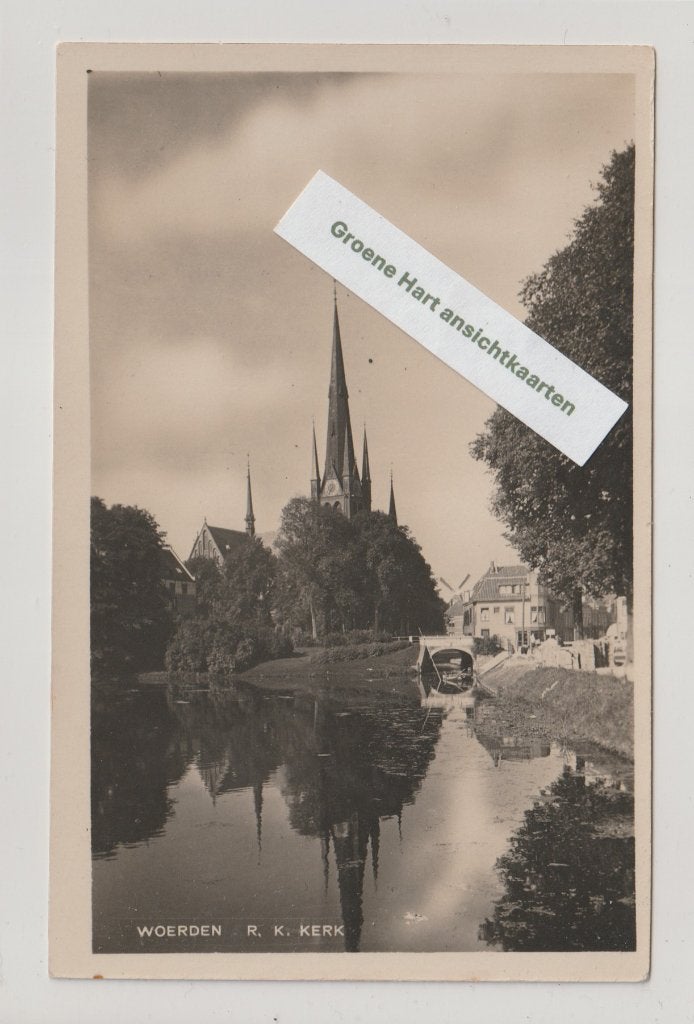 Woerden - R.K. Kerk 1930 * Fotokaart D.van der List, Ophalen of Verzenden, 1920 tot 1940, Ongelopen, Utrecht