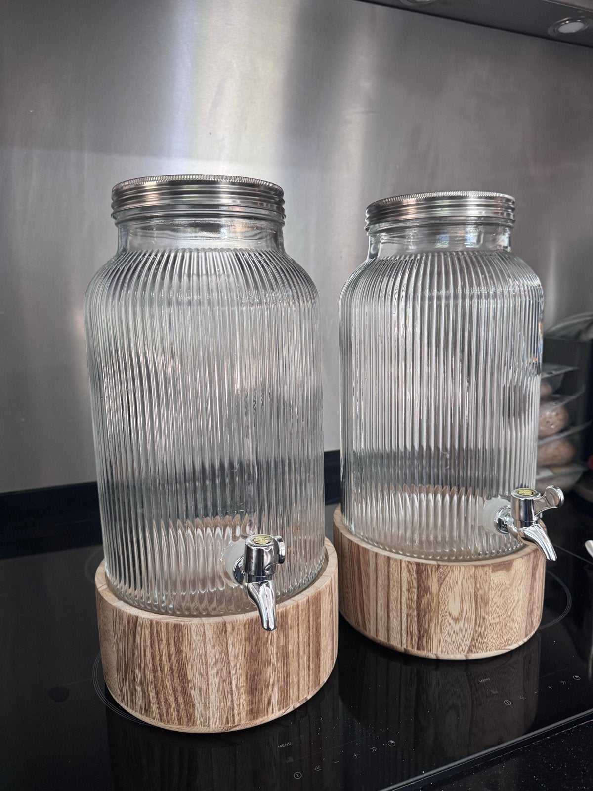 2 Xenos Watertaps Sapkan Drankdispenser 5,5LHouten Standaard, Ophalen, Zo goed als nieuw, Overige merken, Glas