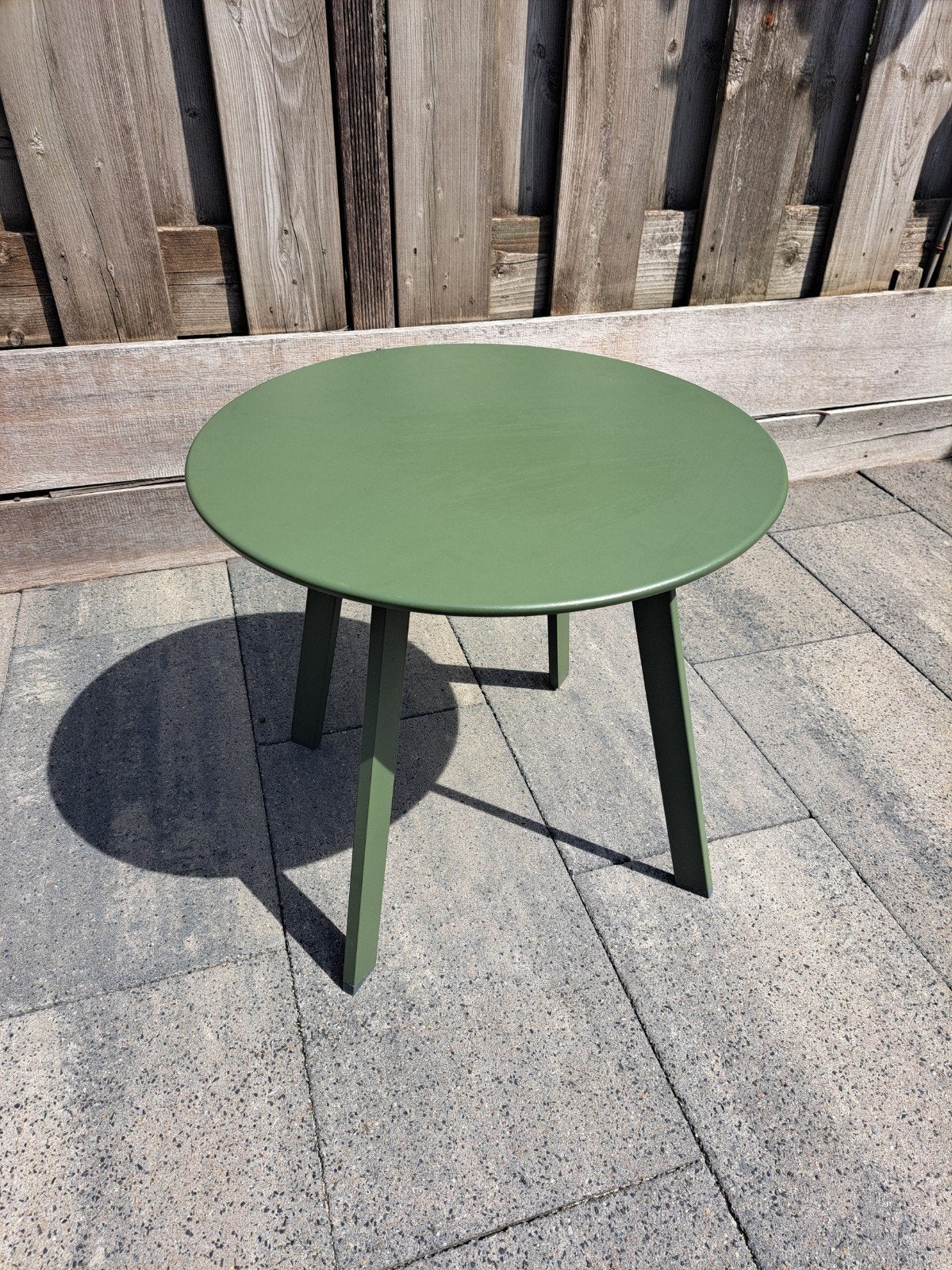 Groene ronde bijzettafel voor buiten, Ophalen, Gebruikt, Rond