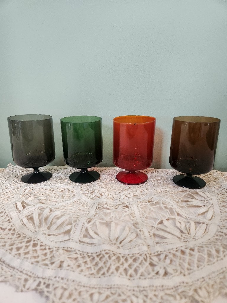 4x Vintage West-Germany Ingrid circusglas/glas, Antiek en Kunst, Antiek | Glas en Kristal, Ophalen of Verzenden