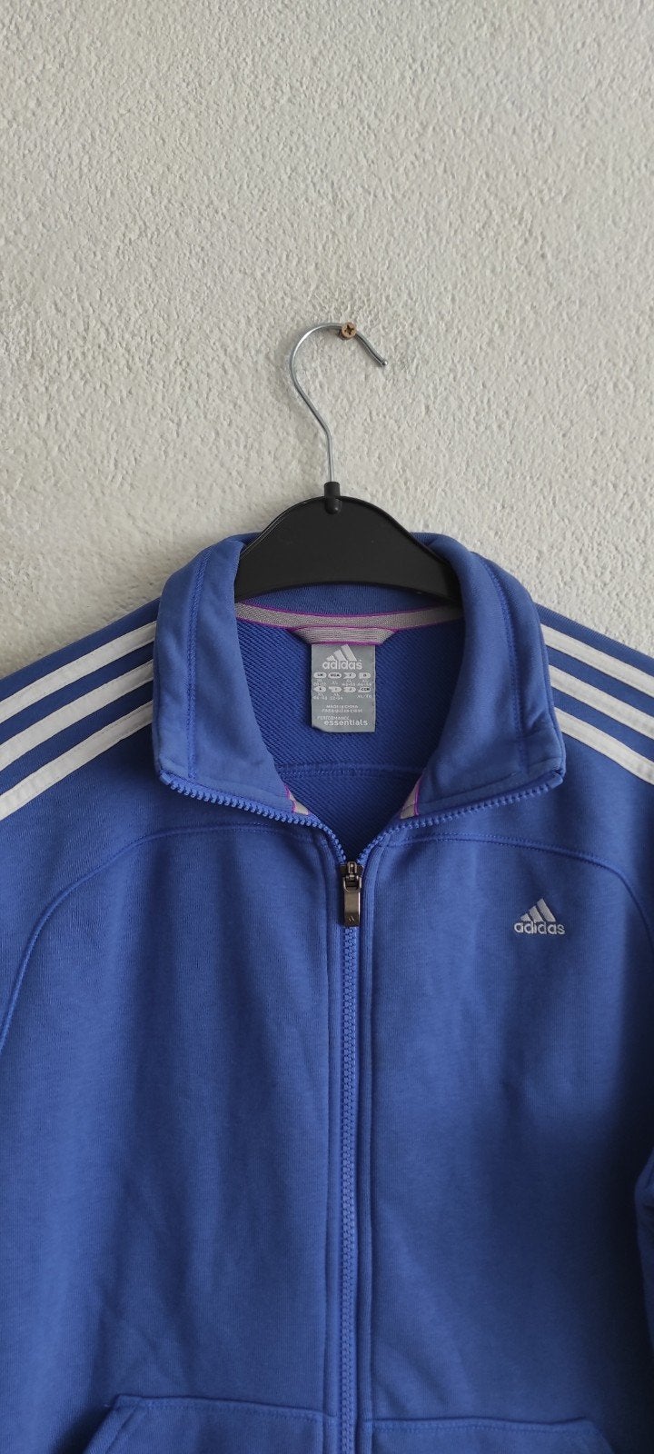 Adidas Essentials Trainingsjack Blauw Dames XL, Maat 46/48 (XL) of groter, Ophalen of Verzenden, Zo goed als nieuw, Blauw