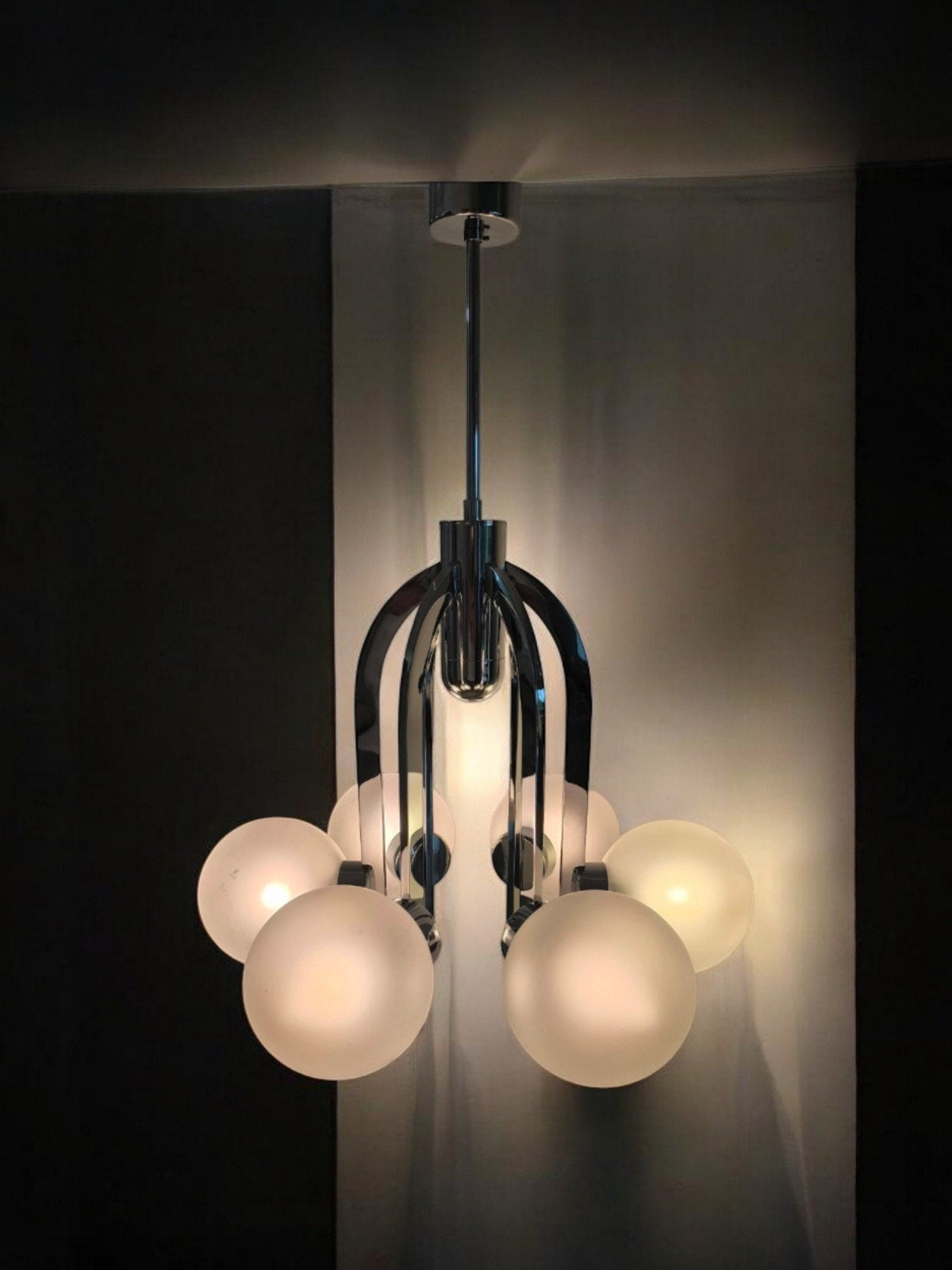 Sputnik Atomic Space Age Hanglamp 1960er Cosack, E14 (klein), Zo goed als nieuw, Glas, Ophalen