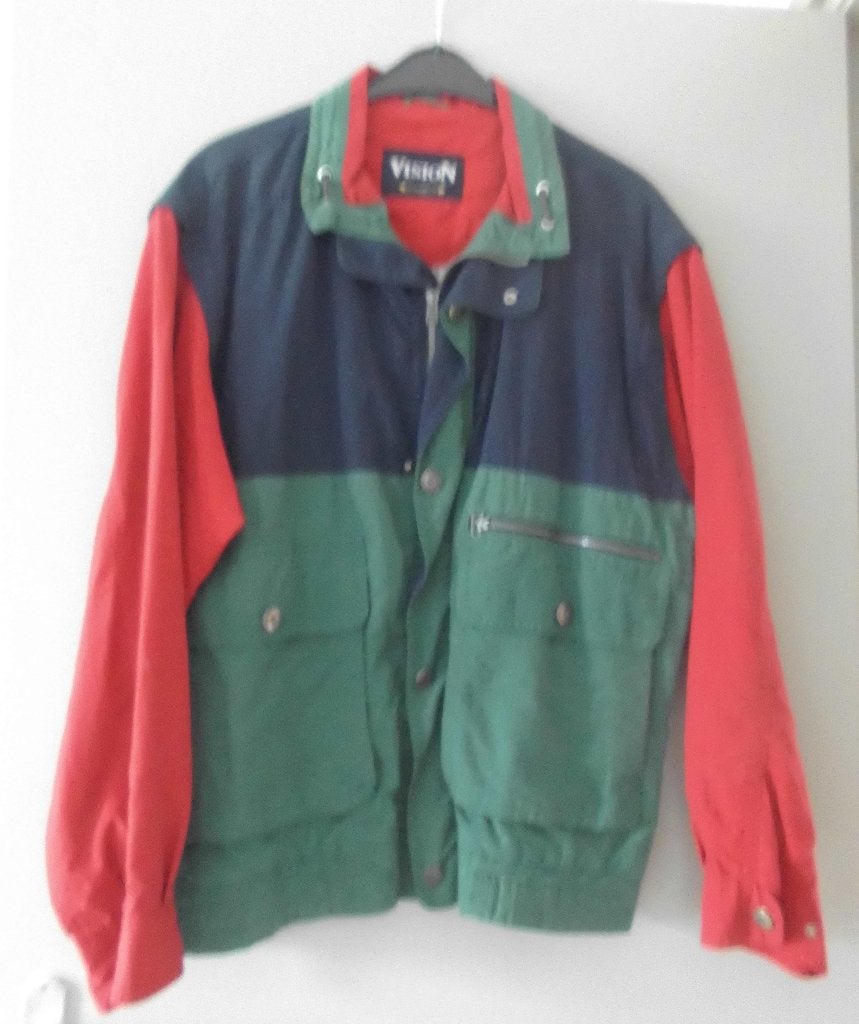 Zomerjas bodywarmer blauw rood groen 52, Ophalen of Verzenden, Zo goed als nieuw, Maat 52/54 (L), Blauw