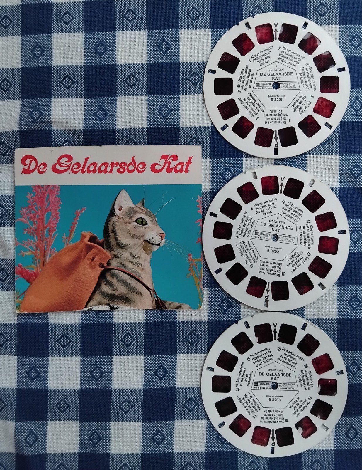 De Gelaarsde Kat View-Master set - 1976 -, Ophalen of Verzenden, Gebruikt