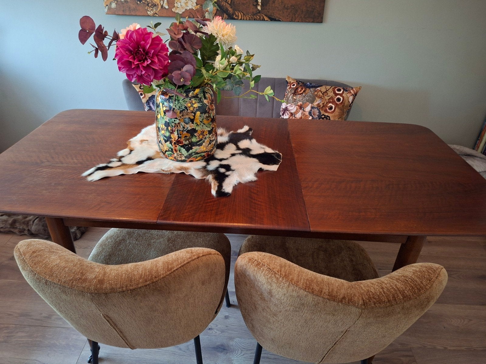 VINTAGE TEAKHOUTEN EETTAFEL, Antiek en Kunst, Ophalen