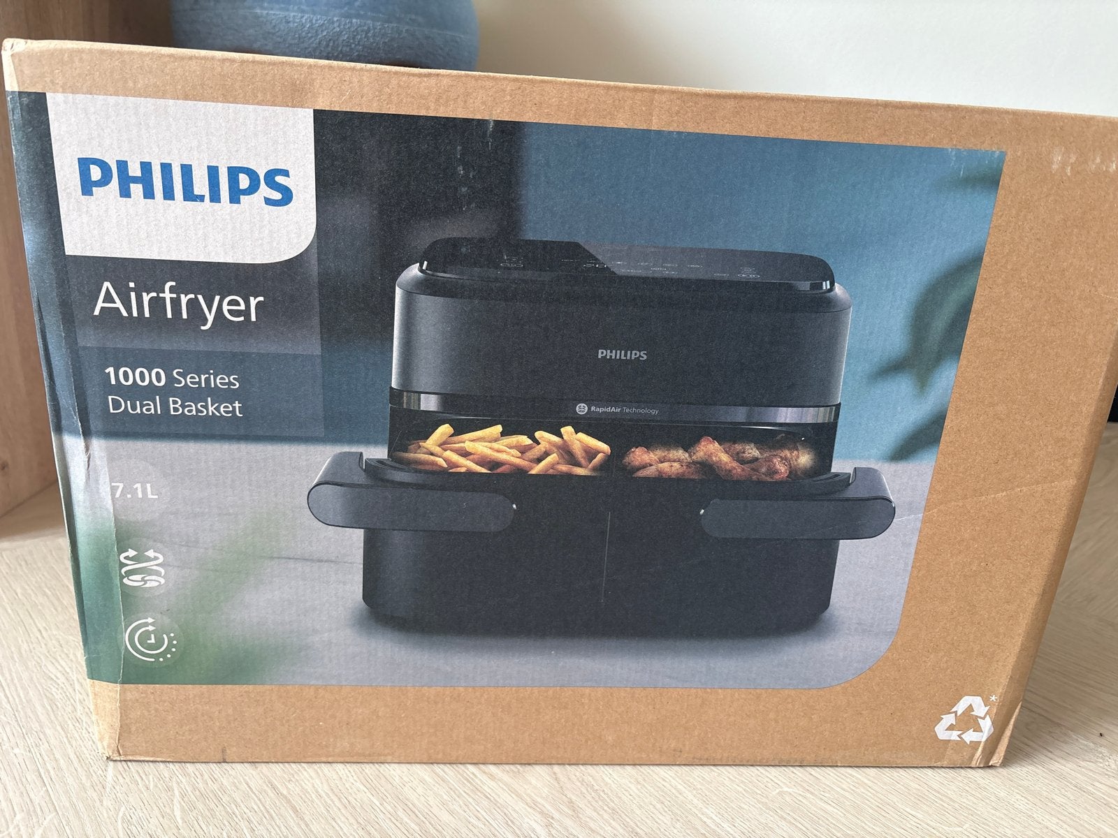 Philips Airfryer nieuw 1000 Serie Dual Basket 7.1L, Ophalen of Verzenden, Nieuw, Airfryer, 1500 gram of meer