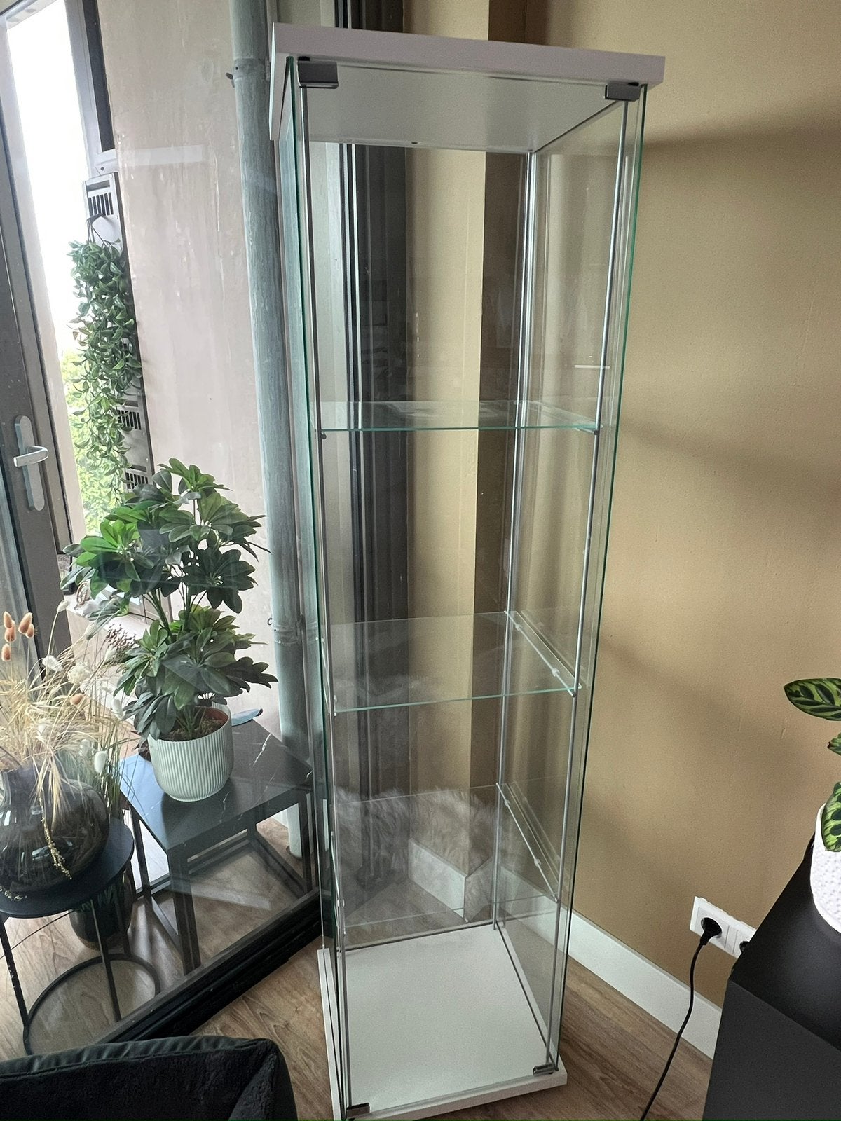 Ikea Glazen Vitrine Kast, Ophalen, Met plank(en), 100 tot 150 cm, Eikenhout