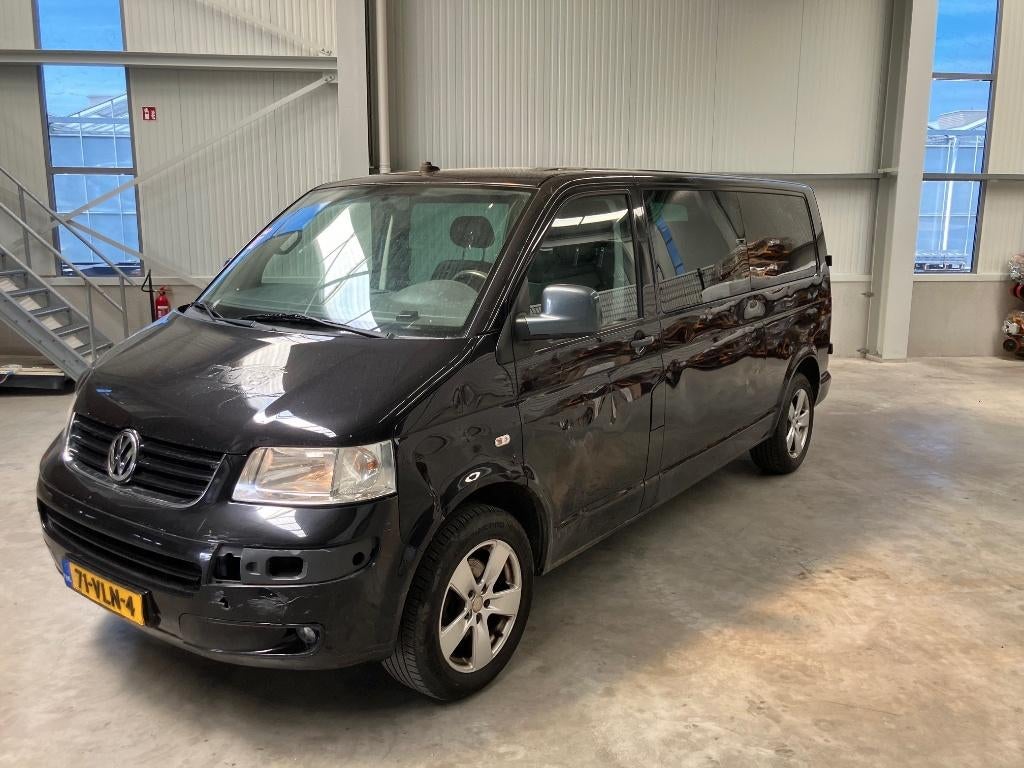 Volkswagen Transporter Bestel 2.5 TDI 96KW DC 2008, Auto's, Voorwielaandrijving, Zwart, Volkswagen, 6 stoelen
