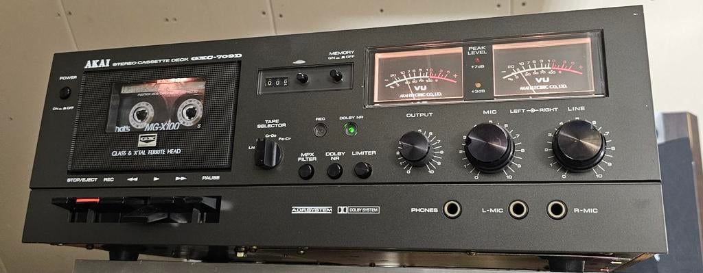 Akai GXC-709D Vintage Stereo Cassette Deck-Serviced-garantie, Audio, Tv en Foto, Tape counter, Enkel, Ophalen of Verzenden, Akai